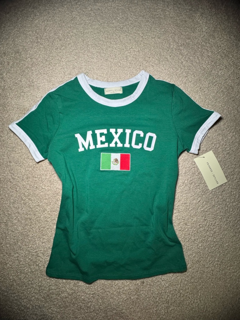 Mexico Futbol Embroidered Flag Junior Tee